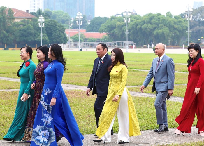 Đại biểu Quốc hội vào Lăng viếng Chủ tịch Hồ Chí Minh - Anh 4