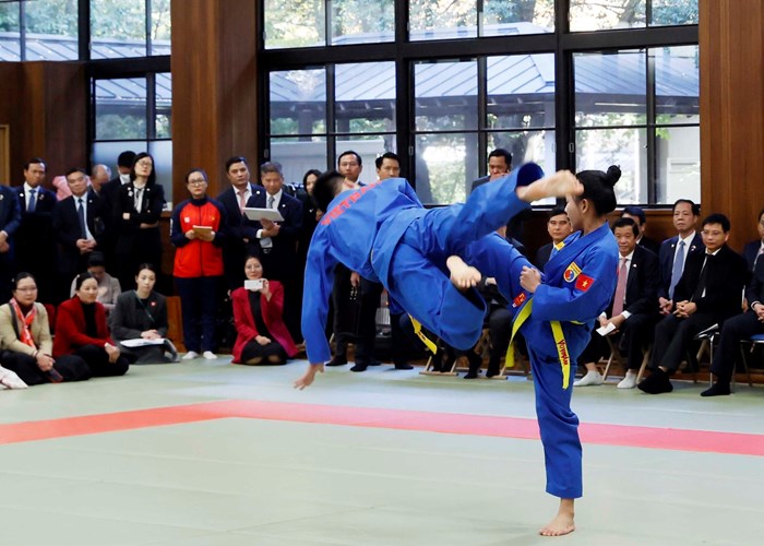 Chủ tịch nước Võ Văn Thưởng dự chương trình giao lưu võ thuật Vovinam Việt Nam và Võ đạo Nhật Bản - Anh 3
