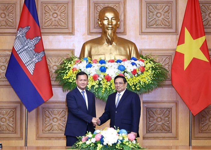 Thủ tướng Phạm Minh Chính hội đàm với Thủ tướng Vương quốc Campuchia Hun Manet - Anh 1