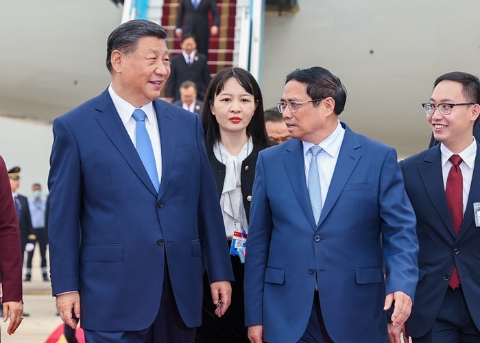 Thủ tướng Phạm Minh Chính đón Tổng Bí thư, Chủ tịch nước Trung Quốc Tập Cận Bình - Anh 1