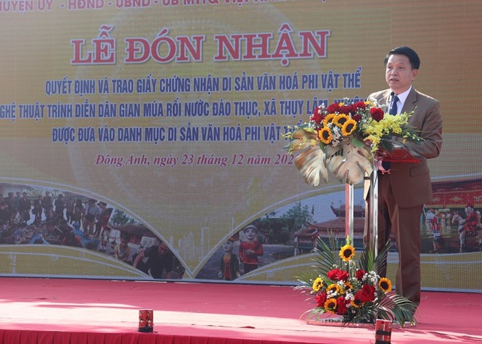 Múa rối nước Đào Thục đón Bằng chứng nhận Di sản văn hóa phi vật thể quốc gia - Anh 1