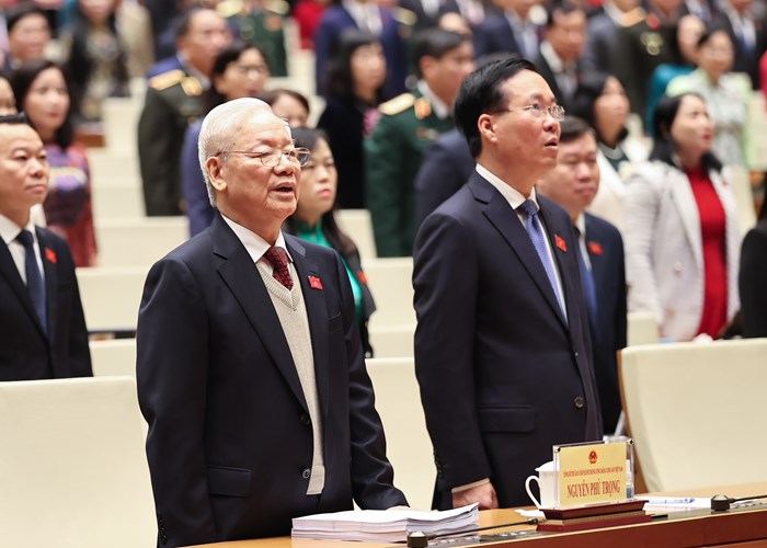 Tổng Bí thư Nguyễn Phú Trọng dự khai mạc kỳ họp bất thường lần thứ 5 Quốc hội khoá XV - Anh 1