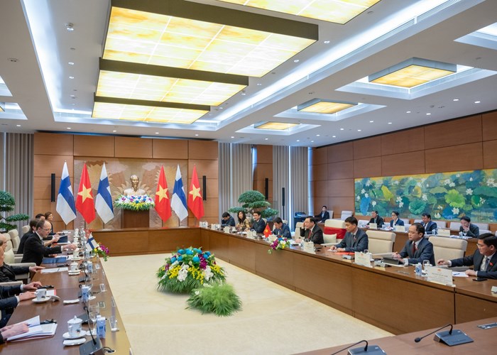 Chủ tịch Quốc hội Vương Đình Huệ đón và hội đàm với Chủ tịch Quốc hội Phần Lan Jussi Halla-aho - Anh 2
