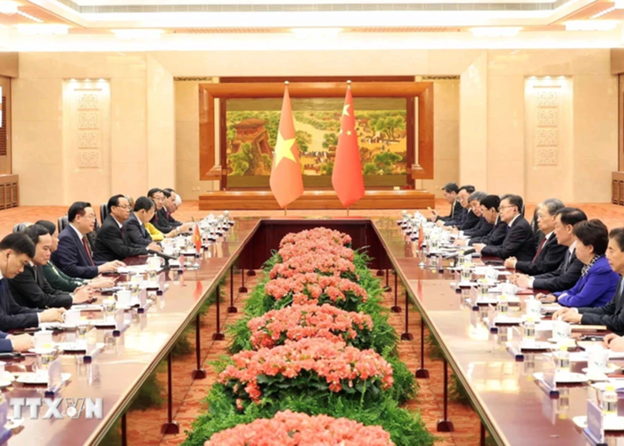 Chủ tịch Quốc hội Vương Đình Huệ hội đàm với Ủy viên trưởng Nhân đại toàn quốc Trung Quốc Triệu Lạc Tế - Anh 2