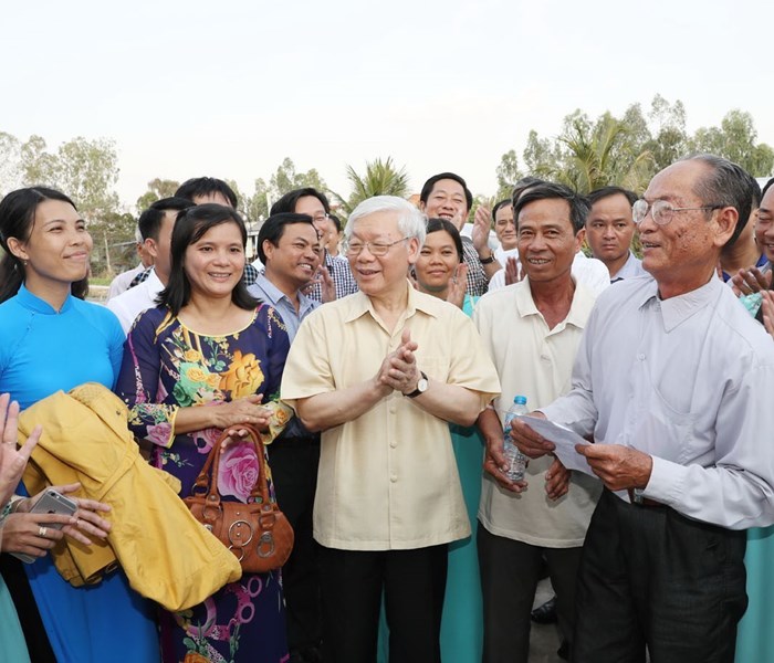 Tổng Bí thư Nguyễn Phú Trọng thăm, làm việc tại tỉnh An Giang - Anh 1