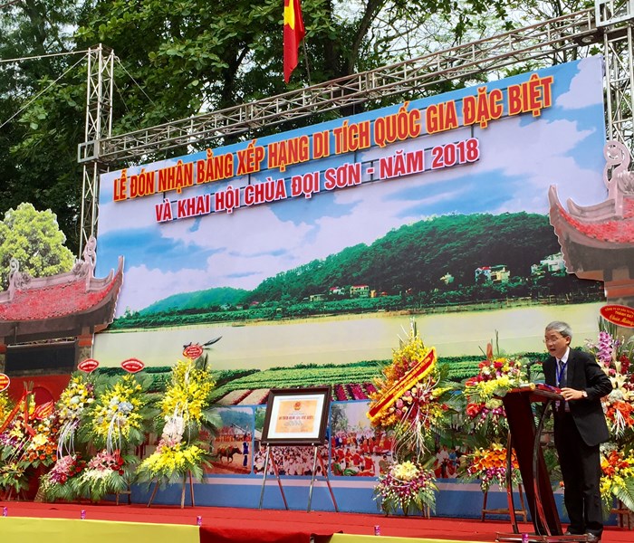 Chùa Đọi Sơn đón nhận bằng Di tích Quốc gia đặc biệt - Anh 1