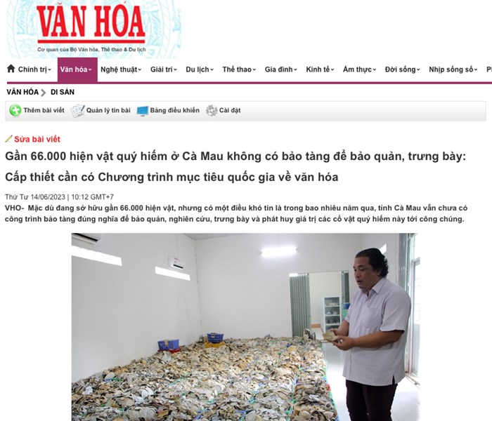Về việc “Hơn 65.000 cổ vật chất đống trong kho” ở Cà Mau - Anh 1