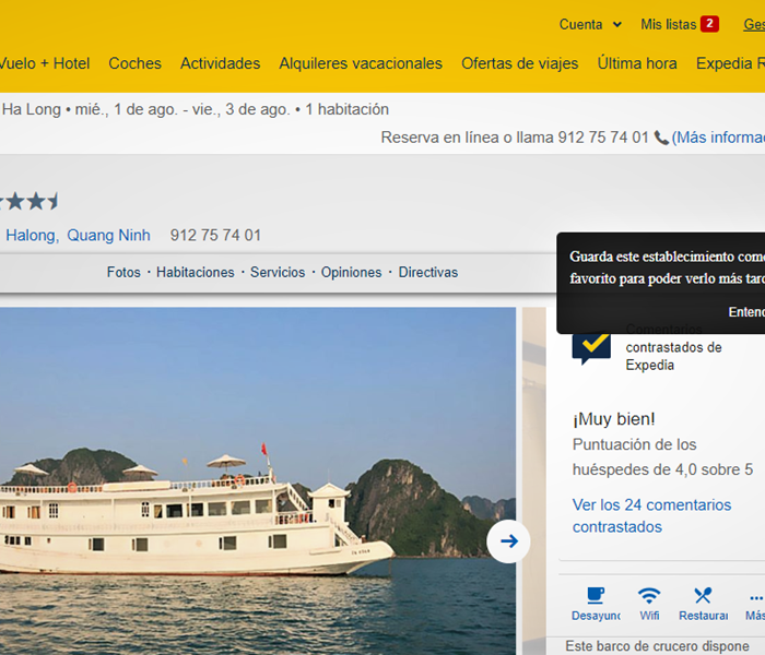 5 khách Tây Ban Nha bị lừa khi đặt du thuyền vịnh Hạ Long qua trang web Expedia.es: Cái kết có hậu và những việc cần làm rõ - Anh 2