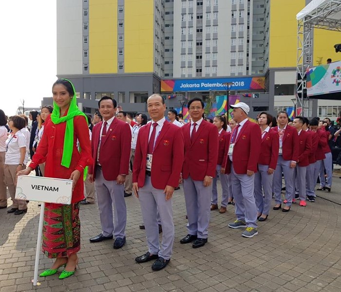 Lễ thượng cờ Đoàn Thể thao Việt Nam tại Asian Games 18 - Anh 1
