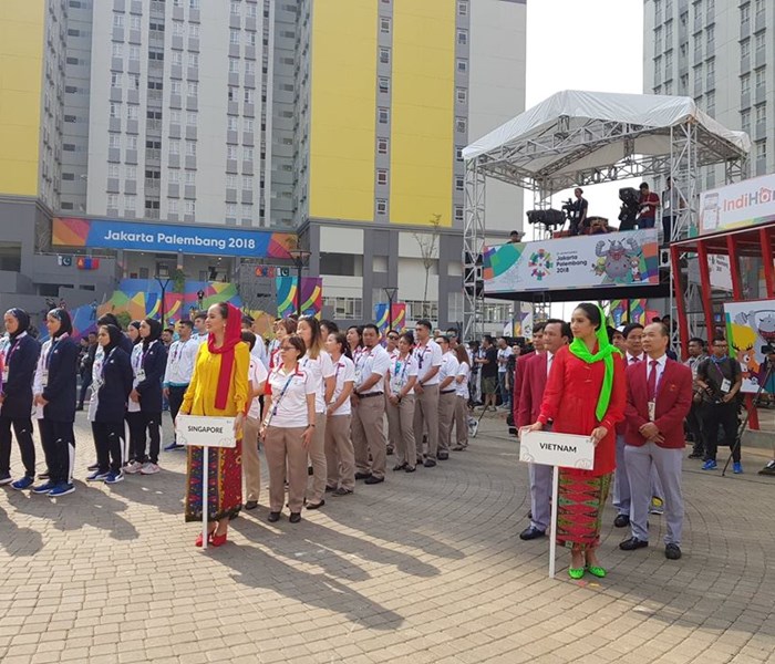 Lễ thượng cờ Đoàn Thể thao Việt Nam tại Asian Games 18 - Anh 2