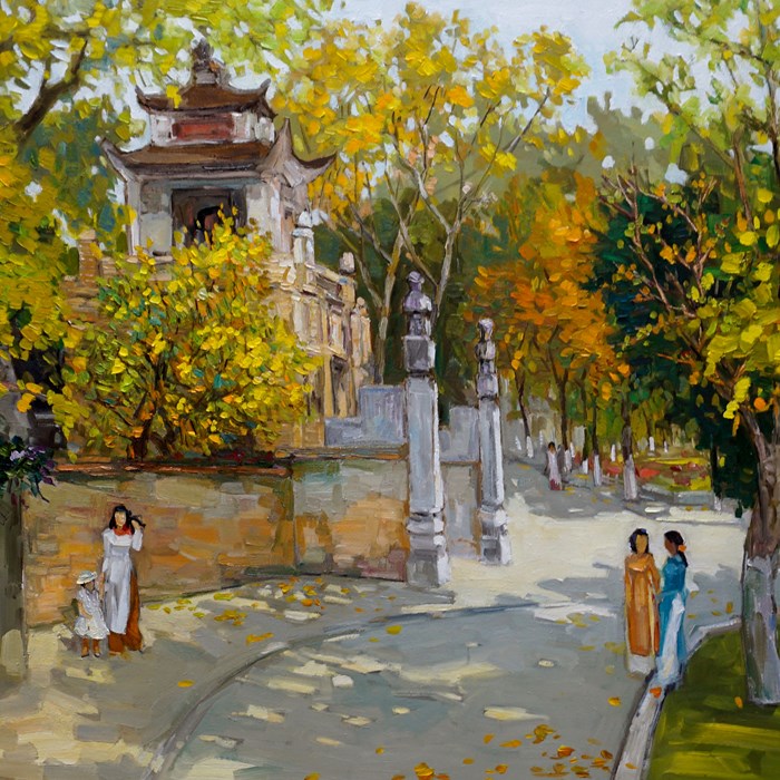 Ngắm vẻ đẹp quyến rũ của Hà thành trong tranh của các họa sĩ G39 - Anh 3