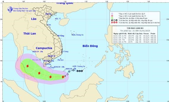 Cơn bão đầu tiên trong năm 2019 đang tiến vào vùng biển Cà Mau - Anh 1