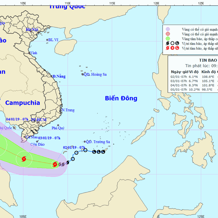 Bão số 1 Pabuk cách mũi Cà Mau khoảng 200km - Anh 1