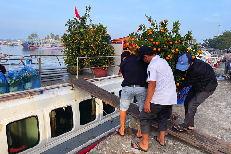 Đưa hàng Tết ra đảo Cù Lao Chàm - Anh 1