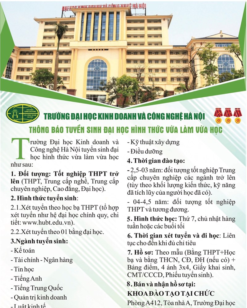 Trường Đại học Kinh doanh và Công nghệ Hà Nội tuyển sinh - Anh 1
