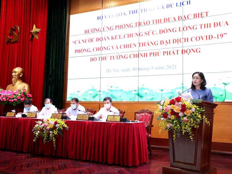 Bộ VHTTDL: Hưởng ứng phong trào thi đua đặc biệt “Cả nước đoàn kết, chung sức, đồng lòng thi đua, phòng, chống và chiến thắng đại dịch Covid-19” - Anh 3