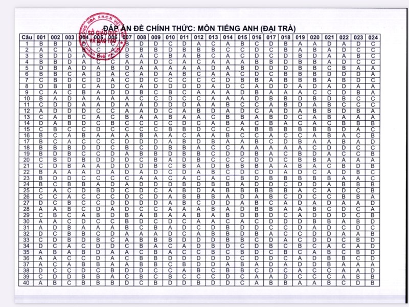 Hà Nội công bố đáp án các môn thi vào lớp 10 THPT công lập - Anh 1