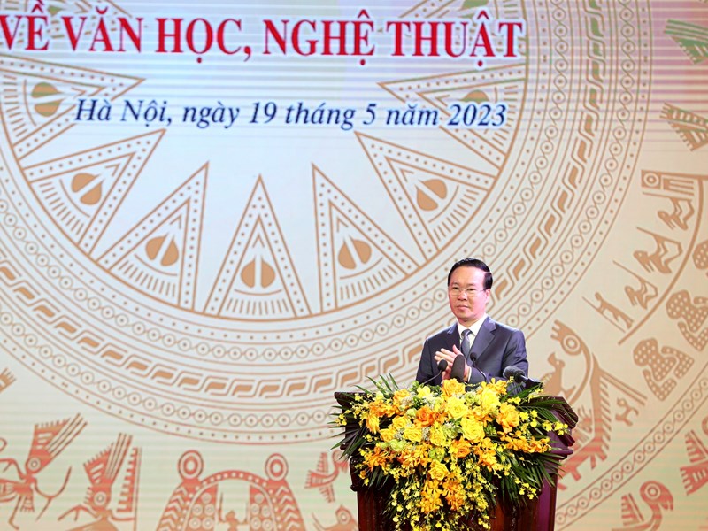 Chủ tịch nước Võ Văn Thưởng: “Đất nước ta cần nhiều hơn nữa các tác phẩm có giá trị cao về tư tưởng và nghệ thuật” - Anh 2