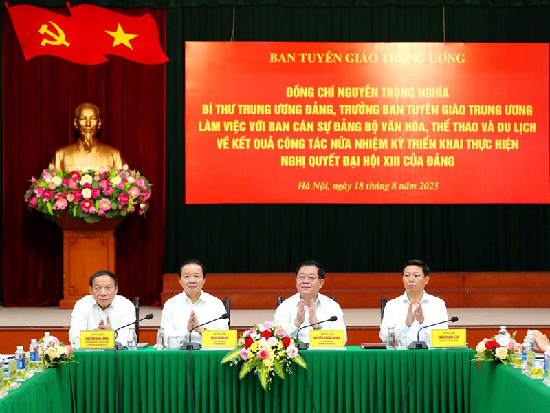 Lãnh đạo các Bộ, ngành đánh giá cao những kết quả ngành VHTTDL đạt được trong nửa nhiệm kỳ triển khai Nghị quyết Đại hội Đảng lần thứ XIII - Anh 1