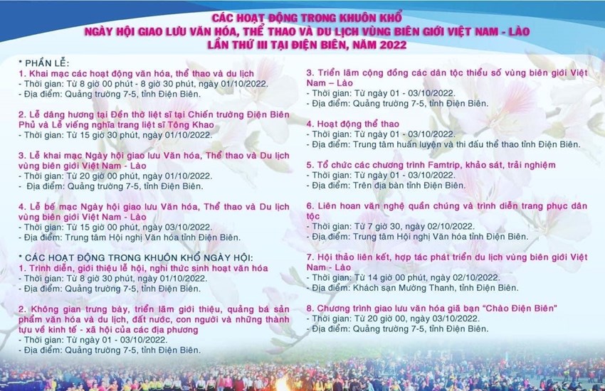 Điện Biên tích cực chuẩn bị cho Ngày hội giao lưu VHTTDL vùng biên giới Việt Nam-Lào - Anh 2